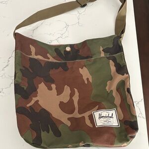 Herschel Supply Company Green and Brown Camouflage Messenger Bag